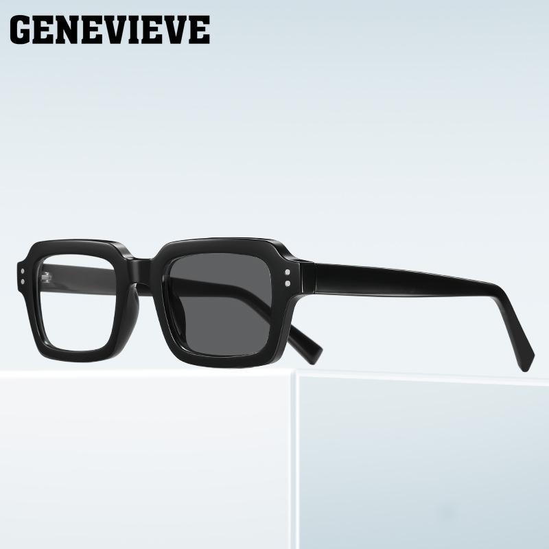 GENEVIEVE Simple Geometric Square Box Photochromic Anti-blue Light Glasses Polarized Sunglasses Can Be Customized Prescription