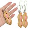 5/15/30/60PCS Peanut Fidget Toys Beans Keychain Squeeze Toys Decompression Stress Relief Peanut Key Chain for Kids Adult