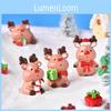 Charming Resin Christmas Reindeer Gift Box Diy Mini Landscape Decoration