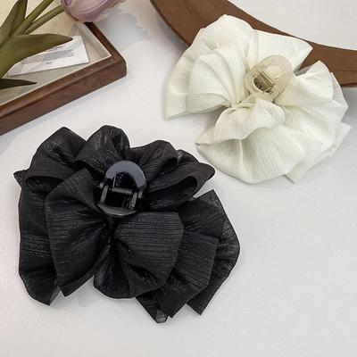 Elegant Bow Hair Claw For Women Girls Daily Outdoor Shark Hair Gripper For Shopping Travel Photography  New Hair Accessories