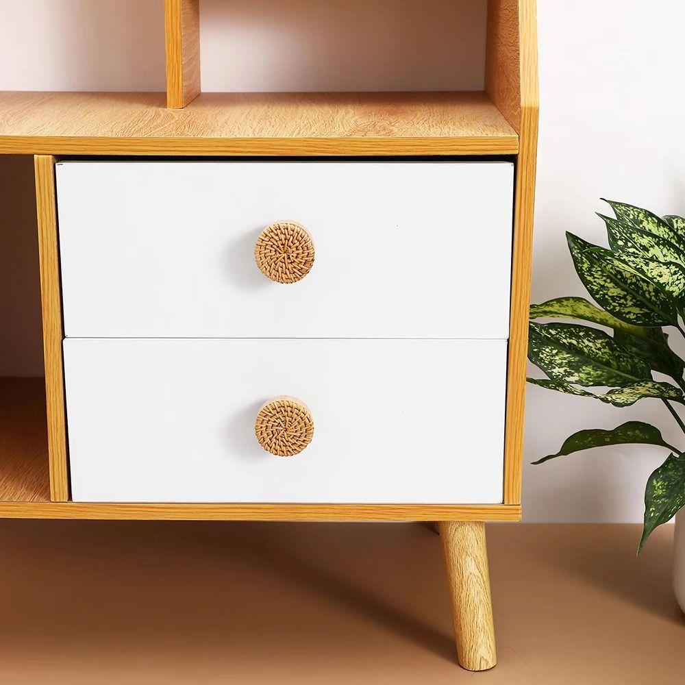 2/4/6/8Pcs Round Cabinets Dresser Handles Wooden Door Pulls  Furniture Hardware Accessories