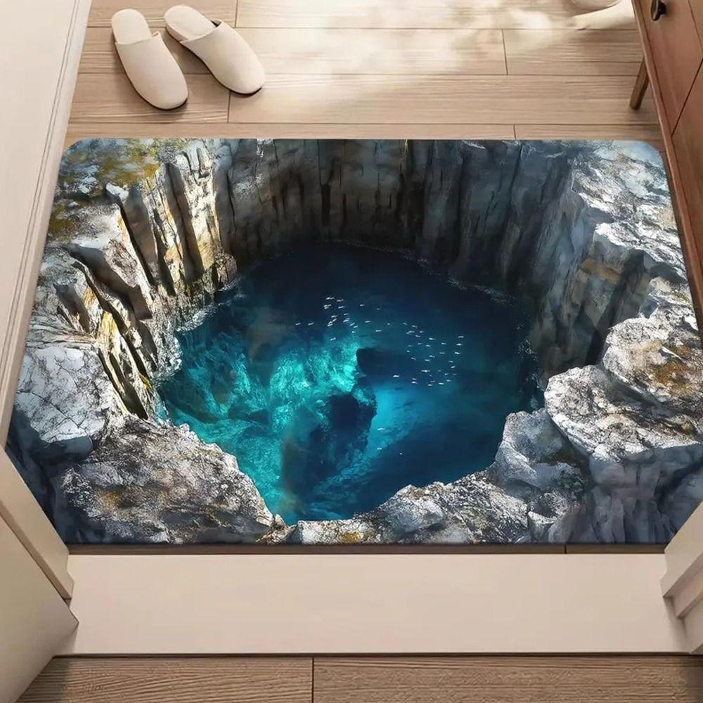 Non-slip Optical Illusion Doormat 3D Flat Bedroom Door Rug  Bedroom Living Room Bathroom