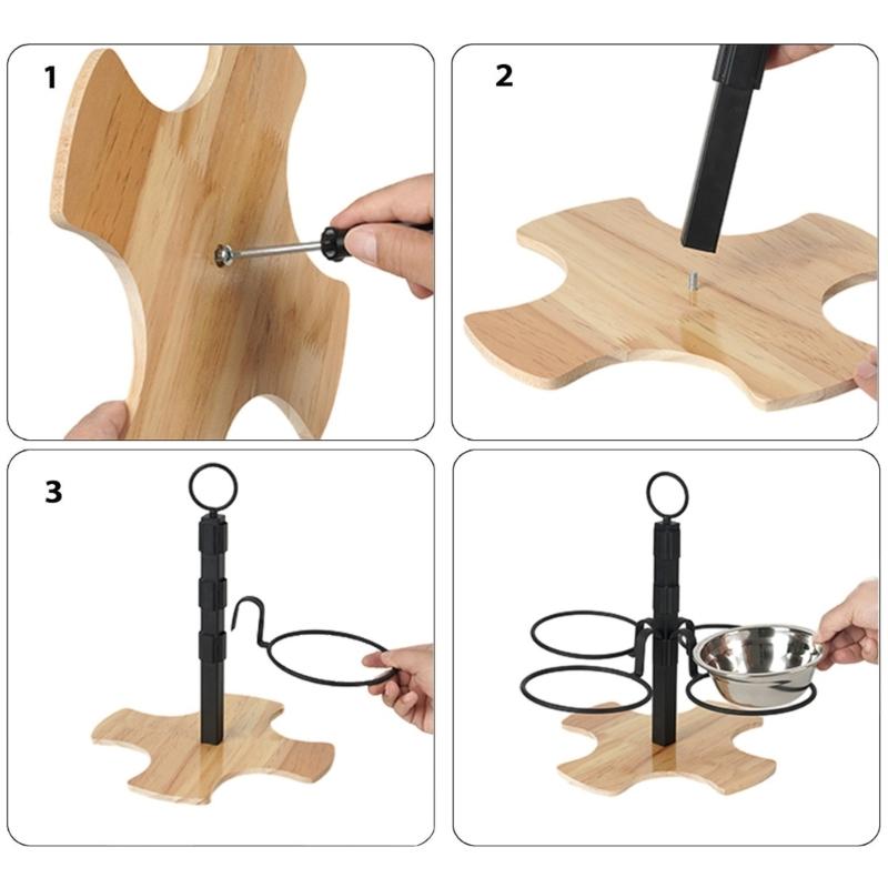 Elevated Pet Feeding Station Splash Proof For Comfortable Dog Dining Feeding Bowl Adjustable Heights