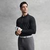 FILA Golf Series Simple Texture Casual Sports Comfortable Knitted Long Sleeve Polo Shirt Men tops Deep-Black A11M615210FBK