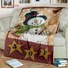 Snowman Blanket Santa Claus Blanket Christmas Blanket Winter Blessing Flannel Blanket for Bedroom Livingroom Sofa Elk Blanket