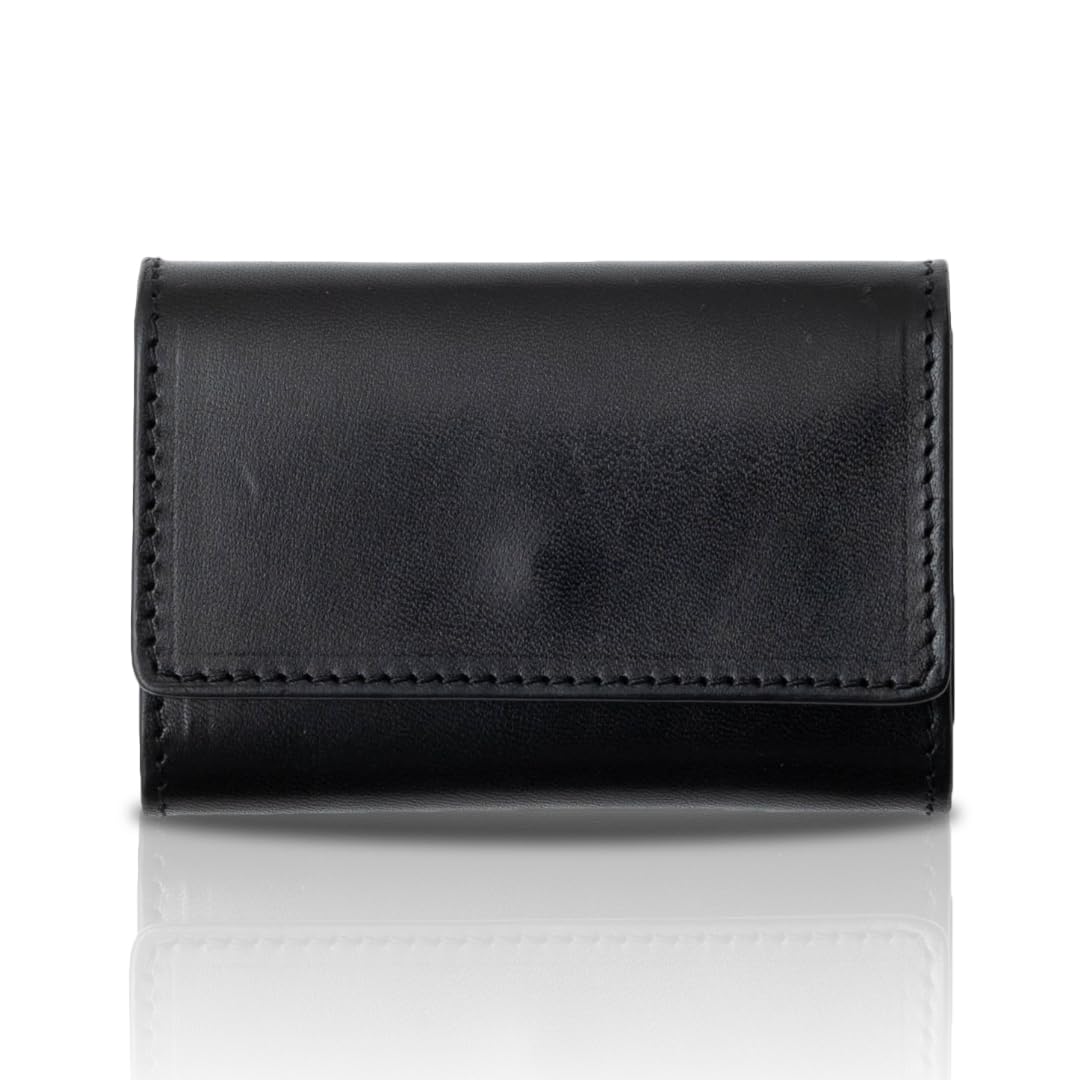 

Business Card Holder Genuine Leather Pass Case Card Case Men Tochigi Leather Black Black [Greol] Men s