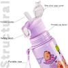 750ml Capybara Water Bottle For Kids Water Sippy Cup With Silicone Straw Leakproof Plastic Water Bottles Summer Kids Water Cup