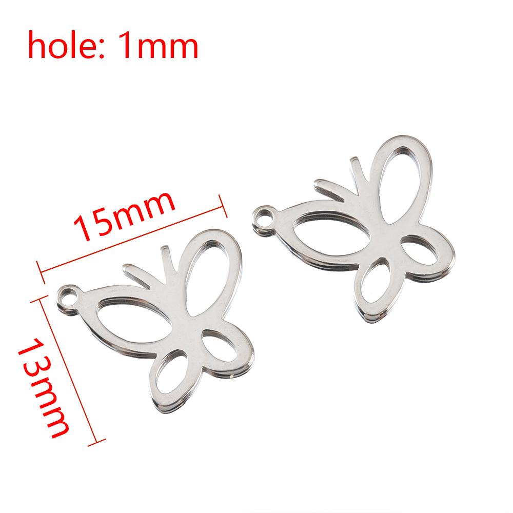 20pcs Stainless Steel Pendants Hollow Butterfly Necklace Charm Earrings Bracelet Butterflies Component DIY Women Jewelry Making
