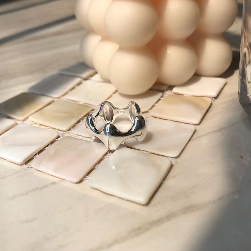 Модное Серебряное Медное Кольцо с Уникальным Геометрическим Дизайном для Женщин