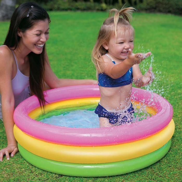 Intex Piscine gonflable bébé 3 anneaux multicolores 58924