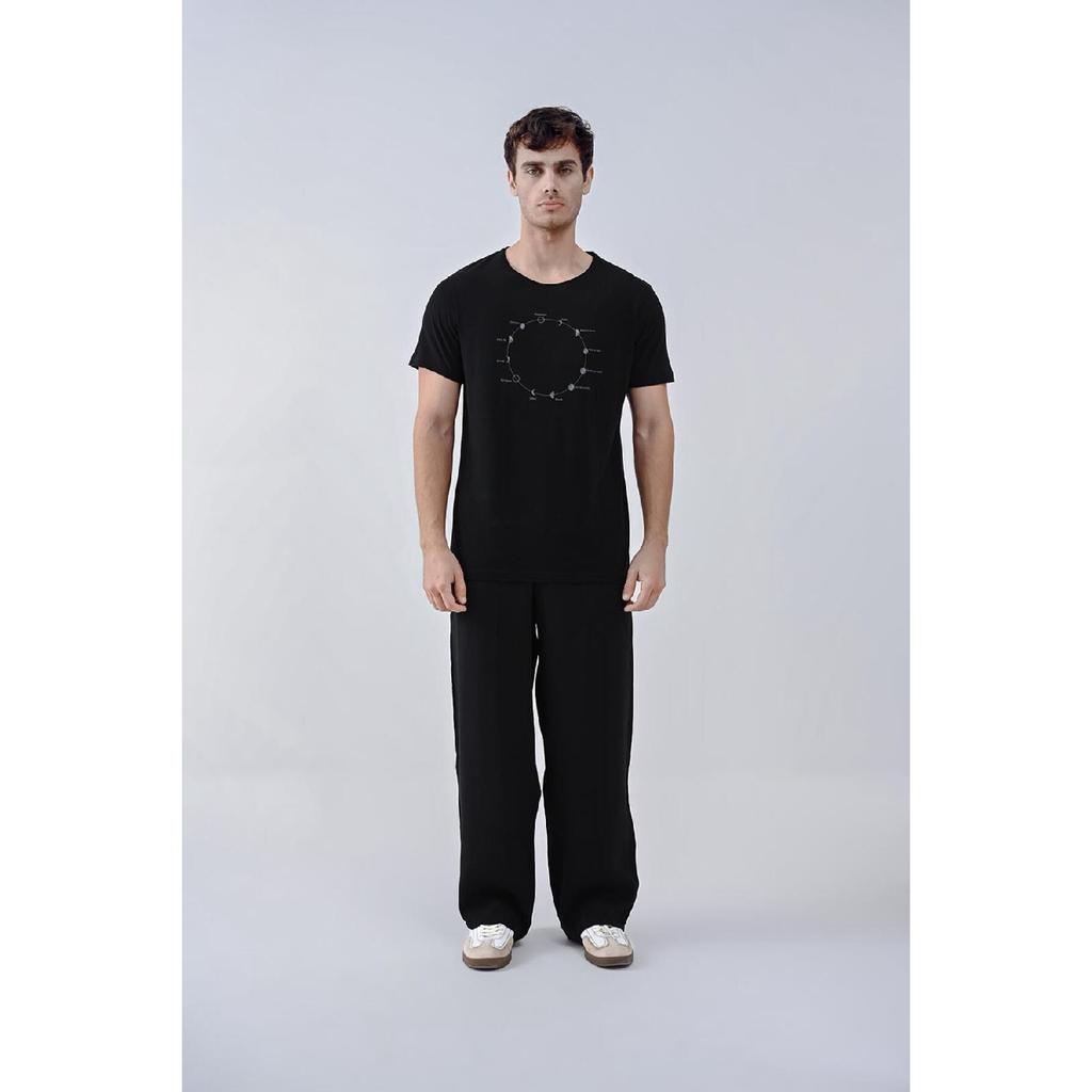 Hijri Calendar Design Cotton Black T-shirt