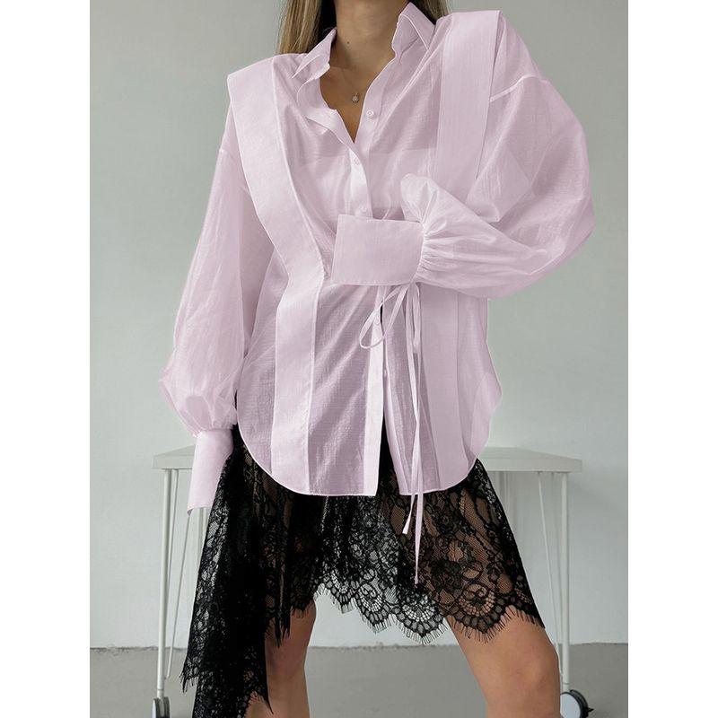 Fashion White Stylish Long Sleeves Sunscreen Shirt Women's Summer Thin Casual All-Matching Tops