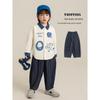 Boys' Korean Style Retro Denim Cropped Pants