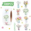 Spring Wild Flower Stickers Happy Birthday Party Decorations Kids Girls Favors Gift Bottle Stickers Wedding Baby Shower Supplies