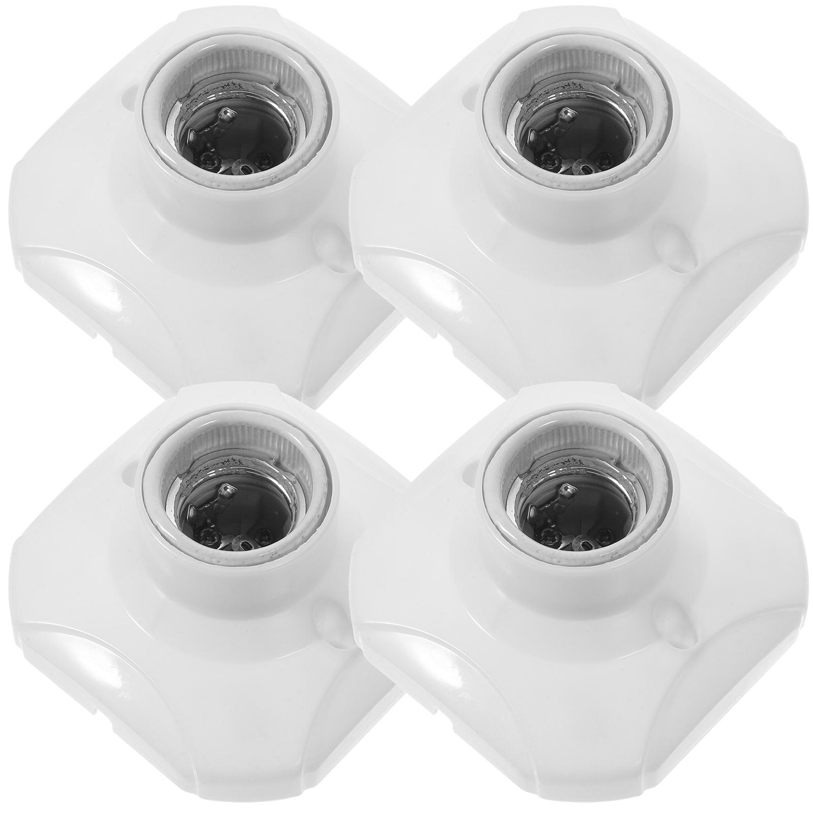 

4pcs 250V 6A E27 Screw Lamp Holder Square Flat Bottom Light Base For Hallway Living Room Restaurant Lamp Socket Adapter Holder