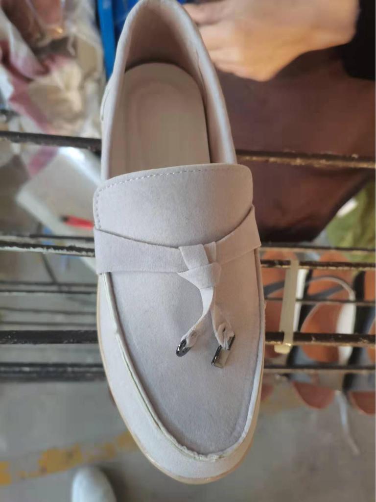 2022 Damen-Loafer aus Kuhveloursleder im britischen Stil - Vielseitige, bequeme Slipper für Frühling und Herbst