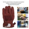 Heat Resistant Gloves Calf Leather Polyester Hand   BBQ Grill Oven Mitts Short Type