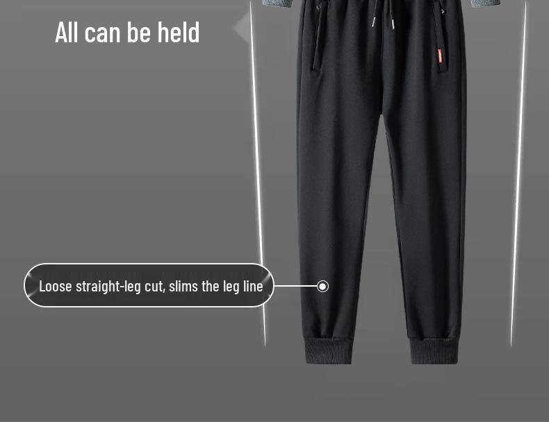 Men's Casual Sportswear Set: Autumn/Winter Trendy Plus Velvet Hoodie and Loose Pants