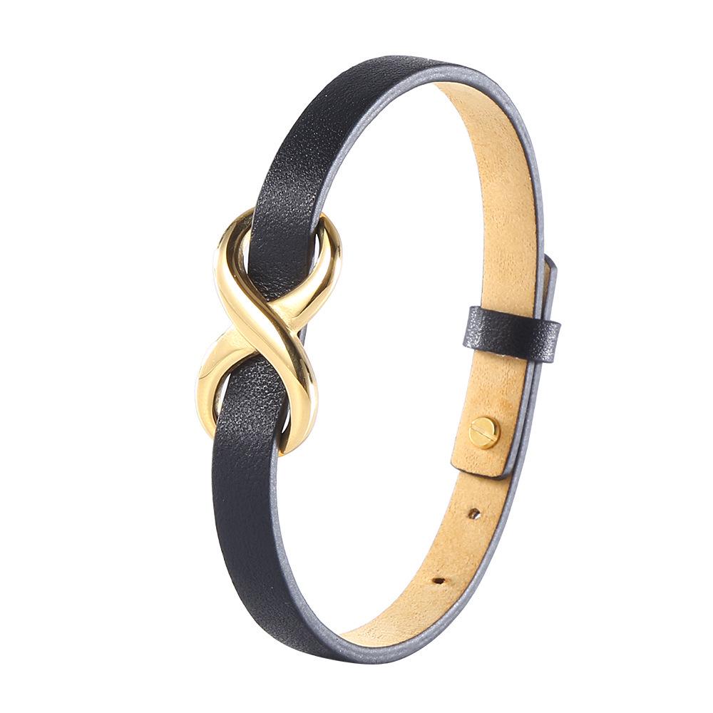 Squisito Cinturino per Orologio in Vera Pelle Stile Coreano a Forma di 8 & Versatile Bracciale di Coppia