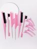 12 piece barber styling comb set with 6 styling clips. Salon anti-static styling comb set, suitable for hair styling