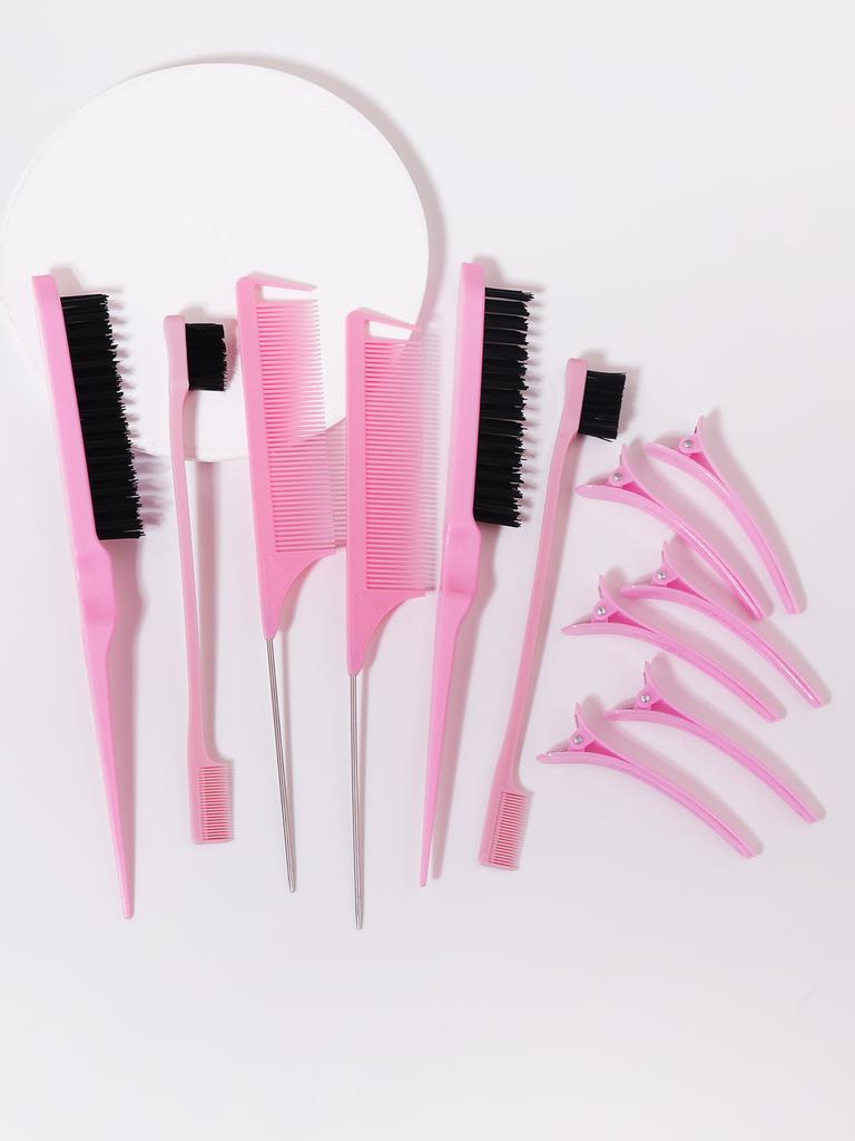 12 piece barber styling comb set with 6 styling clips. Salon anti-static styling comb set, suitable for hair styling