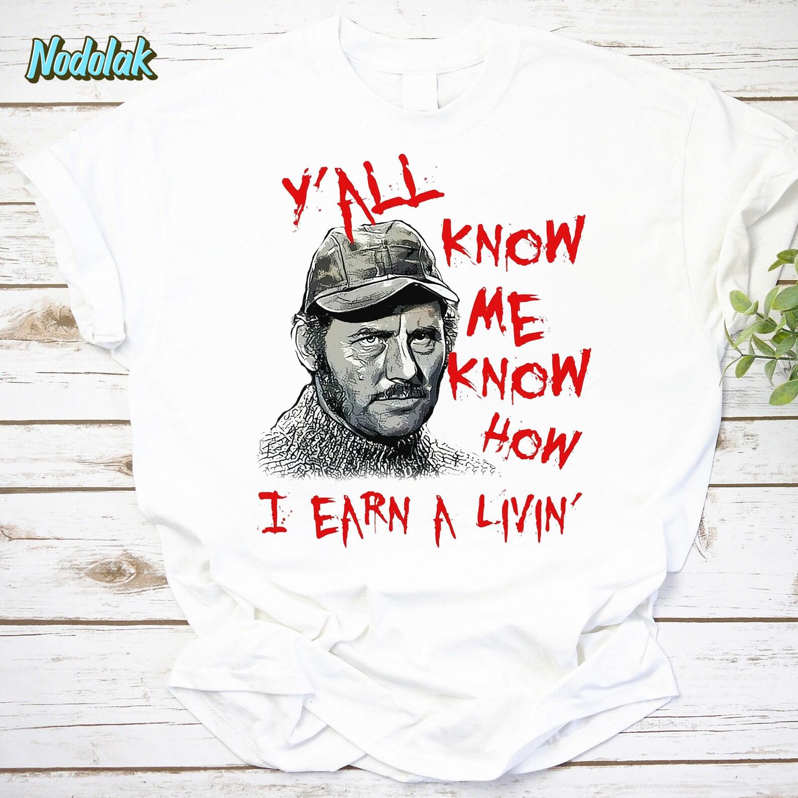 How I Earn A Living Quint Jaws Unisex Vintage T-Shirt, Quint Lover Shirt, Jaws Movies Shirt, Quint Jaws Shirt, Shark Movie Shirt 4XL
