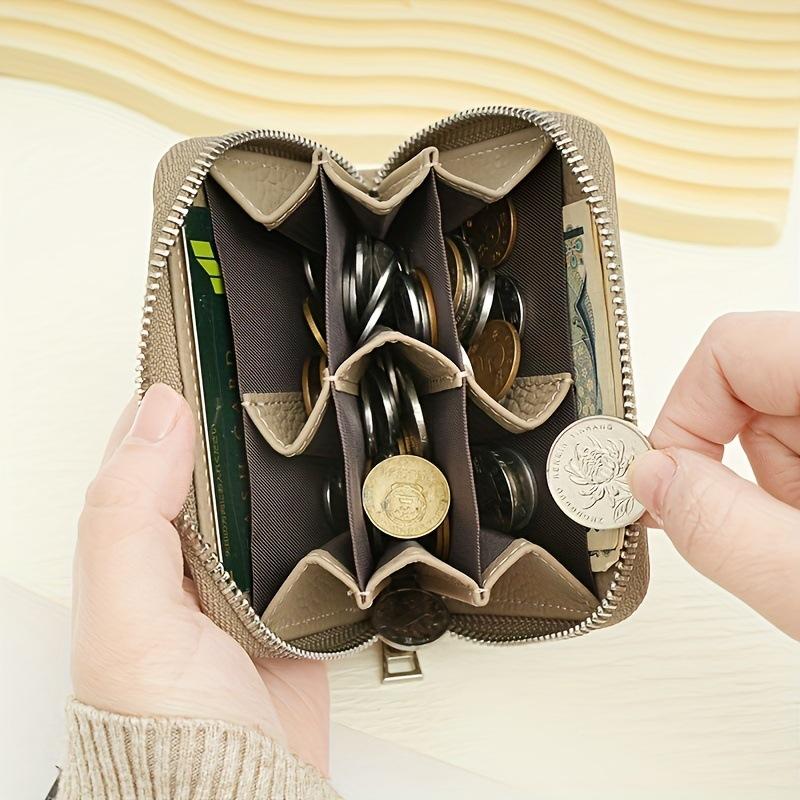 Short Coin Purse  Women's Leather Texture Small Wallet  Fashionable Coin Bag  Women's Card Case  Japanese Style
