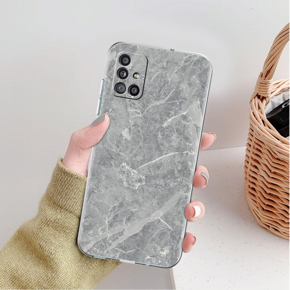 Clear Case For Samsung Galaxy A52 A12 A51 A32 A21s A71 A32 A22 50 A70 A31 A72 5G Phone Cover Granite Marble