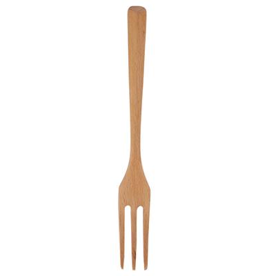 Natural Wooden Spoon and Fork Set Dessert Tableware for Kitchen Utensil(Fork )
