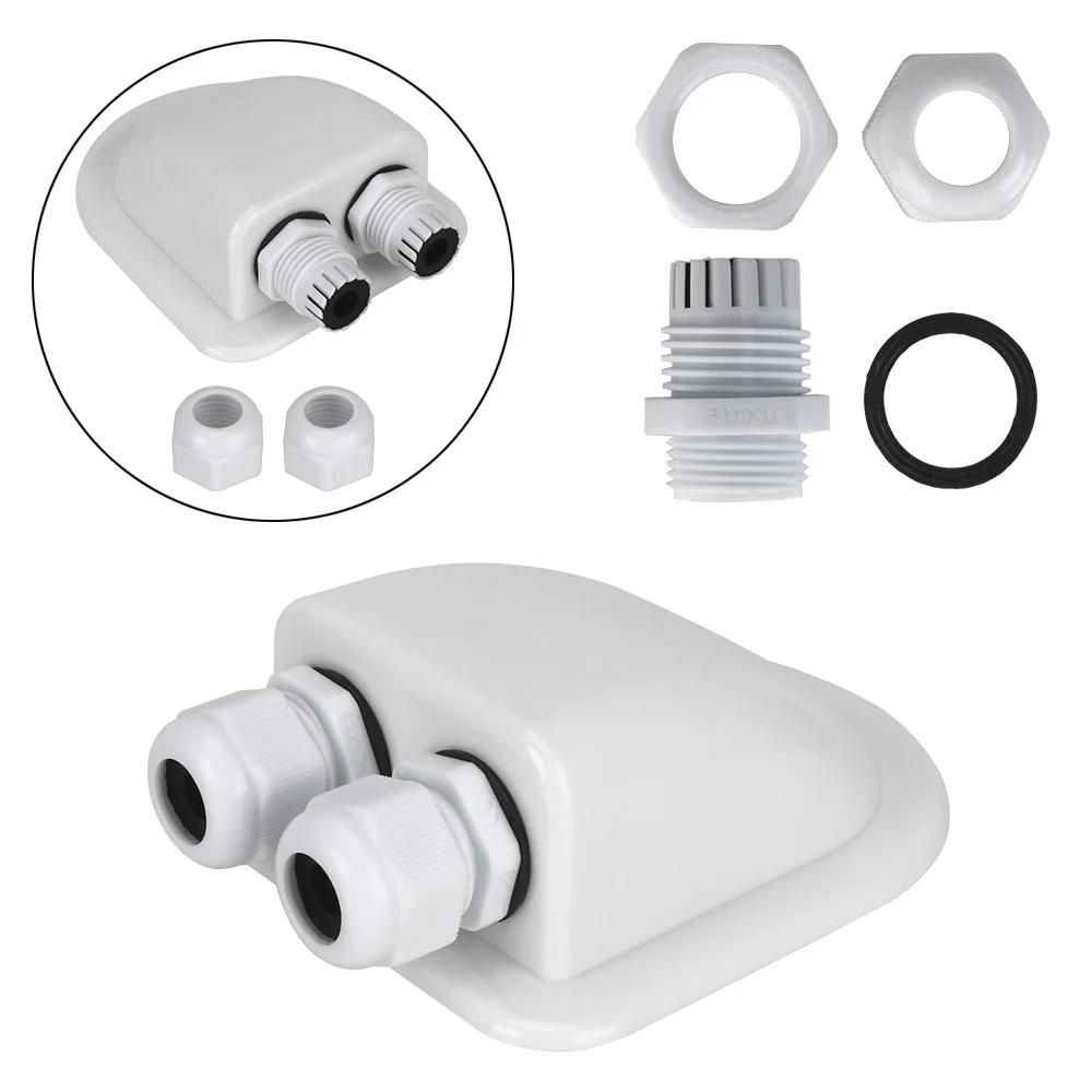 Caravan Solar Car Junction Box Cable Entry Gland Box Roof Wire Entry Cable Connector Holder Dual Hole Automotive Accessories
