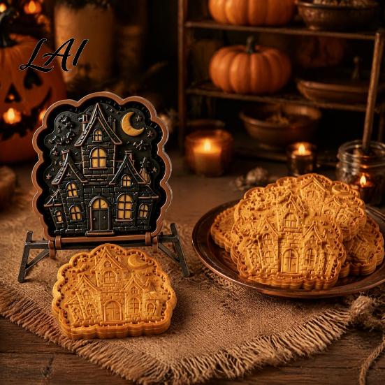 Halloween Cookie Cutters for Pastry Mini Pie Press Mold Hand Cutter Holiday Baking Versatile Snack Molds Holidays Party DIY Dessert Tool Non-Stick
