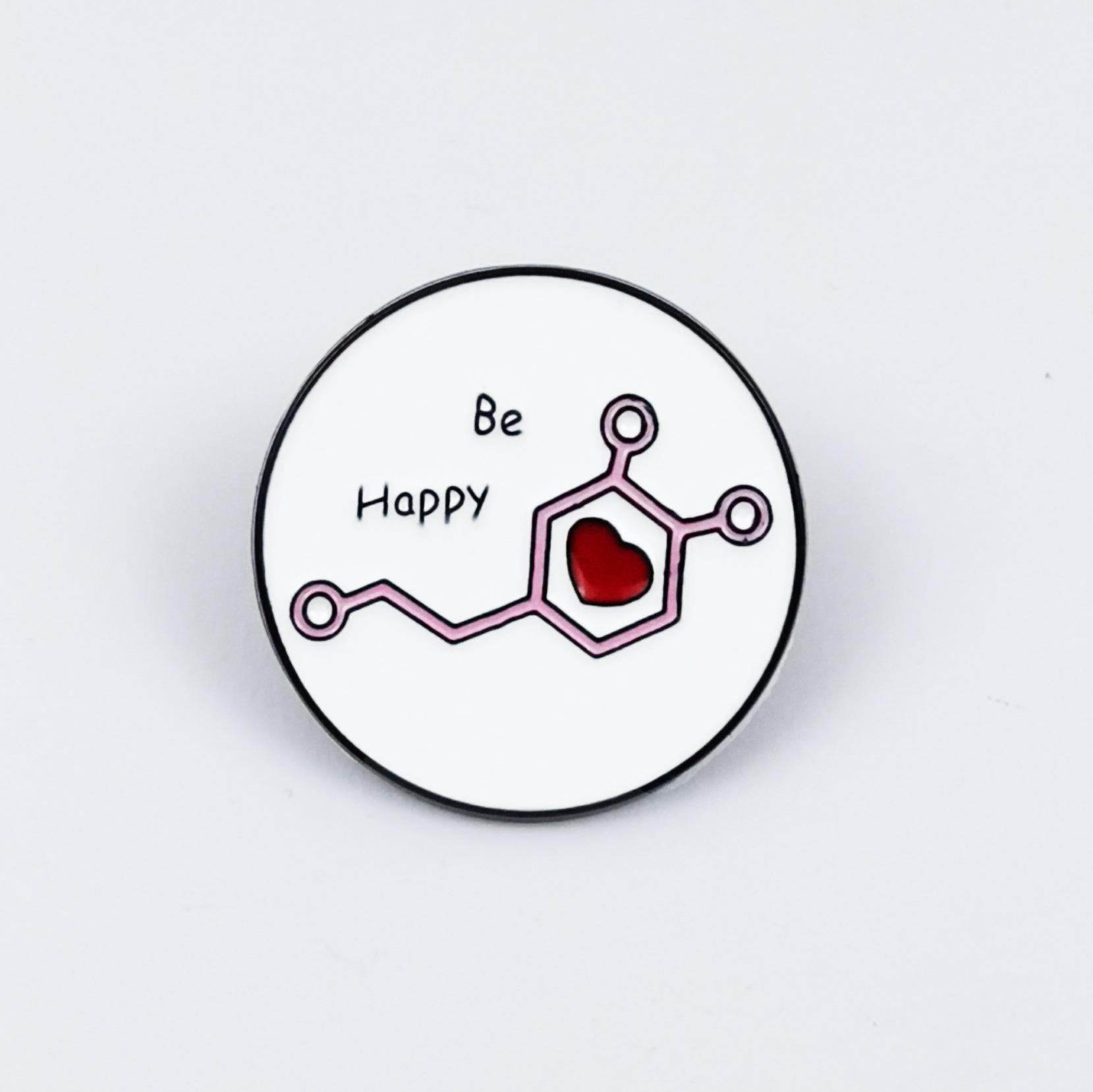 Dopamine Element Metal Brooch: Stylish English Letter Badge for Backpack & Clothing Decoration