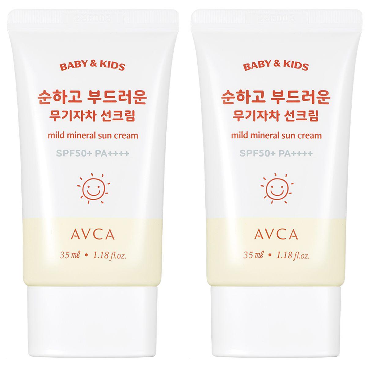 [Abka] Baby & Kids Hypoallergenic Mineral Sunscreen SPF50+ PA++++ 35ml 2 Pieces