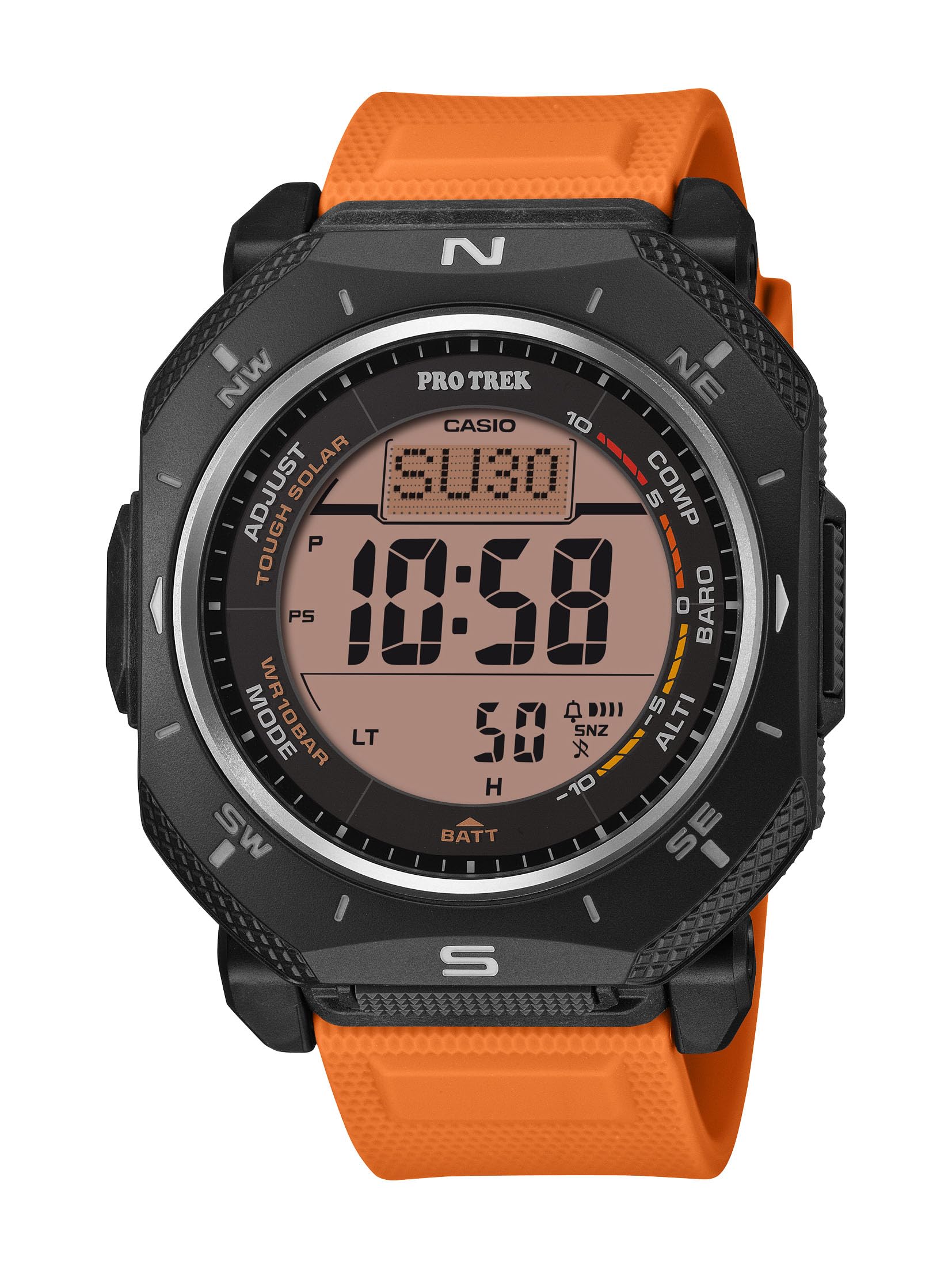 

Casio Pro Trek Climber Line Прочный Мужские часы, Сделанные из Экологически Чистых Материалов, Оранжевые, Солнечные, PRG-69-4JF, оранжевый
