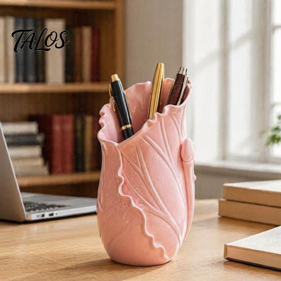 Decorative Pencil Holder for Office Lotus Leaf Pen Holder, Modern Creative Cup Desk Organizer Supplies Makeup Brushes Sustainable Stationery Storage