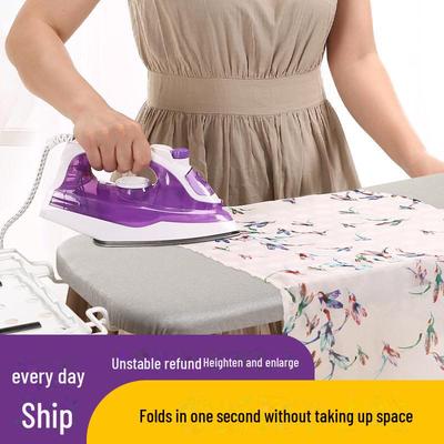 Deluxe Folding Ironing Board with Electric Iron Pad and Rack