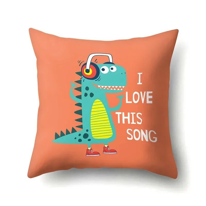 Cute Cartoon Dinosaur Pillowcase Cushion Cover Sofa Home Decoration Pillowcase