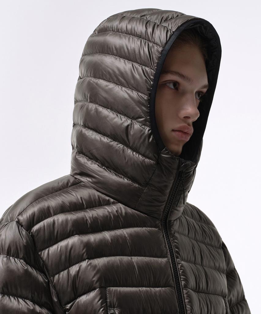 Musinsa Standard [City Leisure] Sheer Ripstop Hooded Light Down Jacket [Mud Grey]
