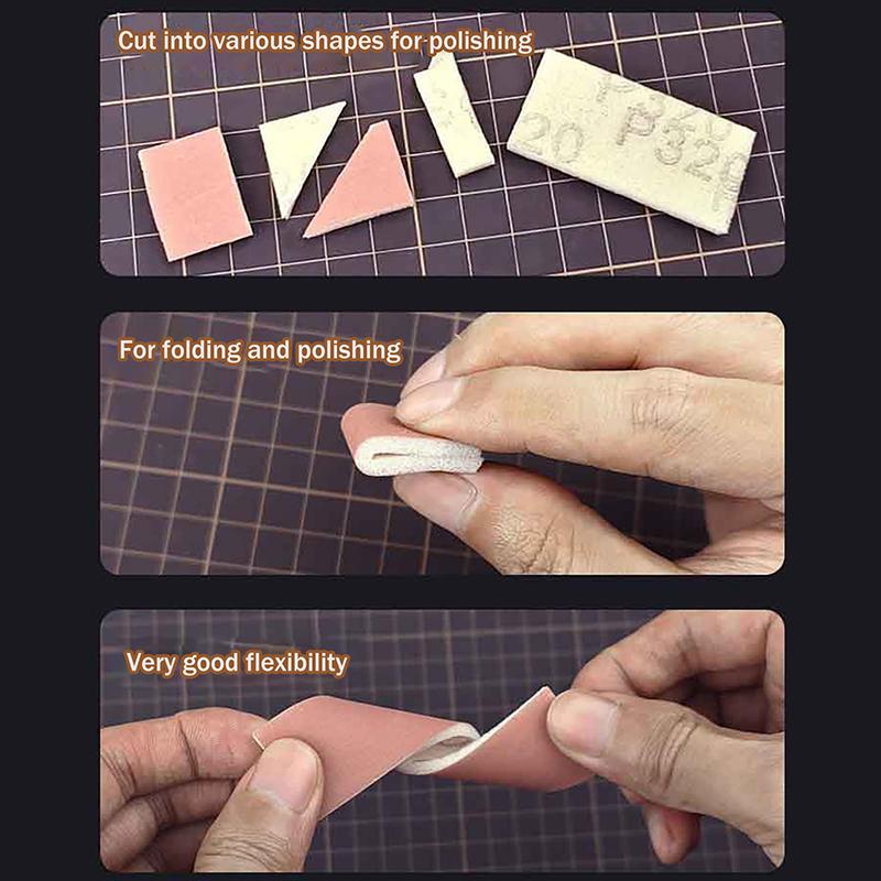 10Pcs/Box Model Sandpaper Adhesive Backed Sandpaper 20X80Mm For Professional Modeling Washable And Reusable Diy Craft Tools
