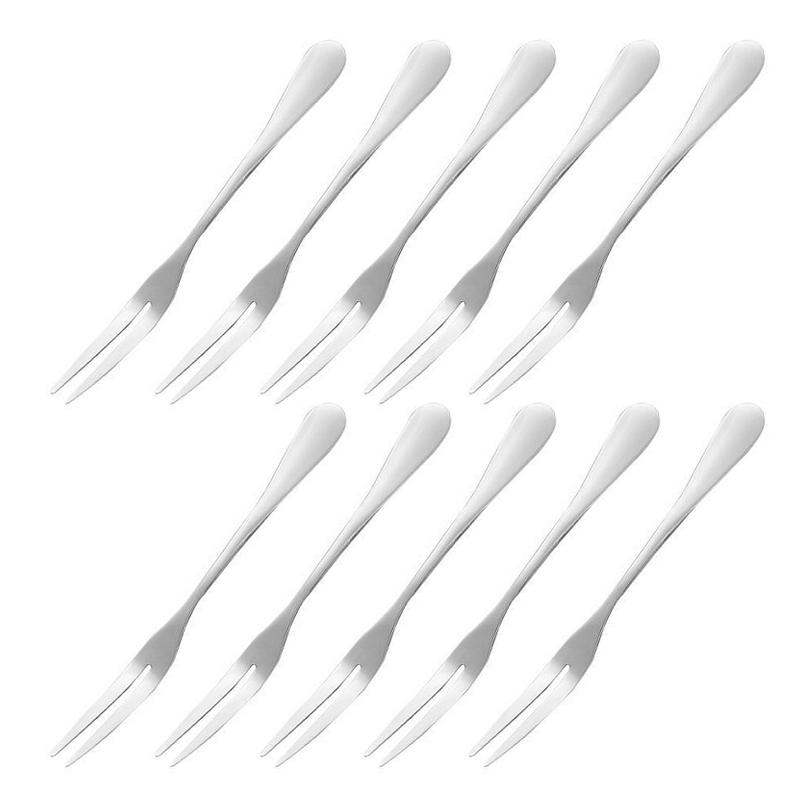 

10pcs Stainless Steel Fruit Fork For Cocktail Appetizer Dessert Party Fork Multifunctional Western Cake Fork Kitchen Accessories