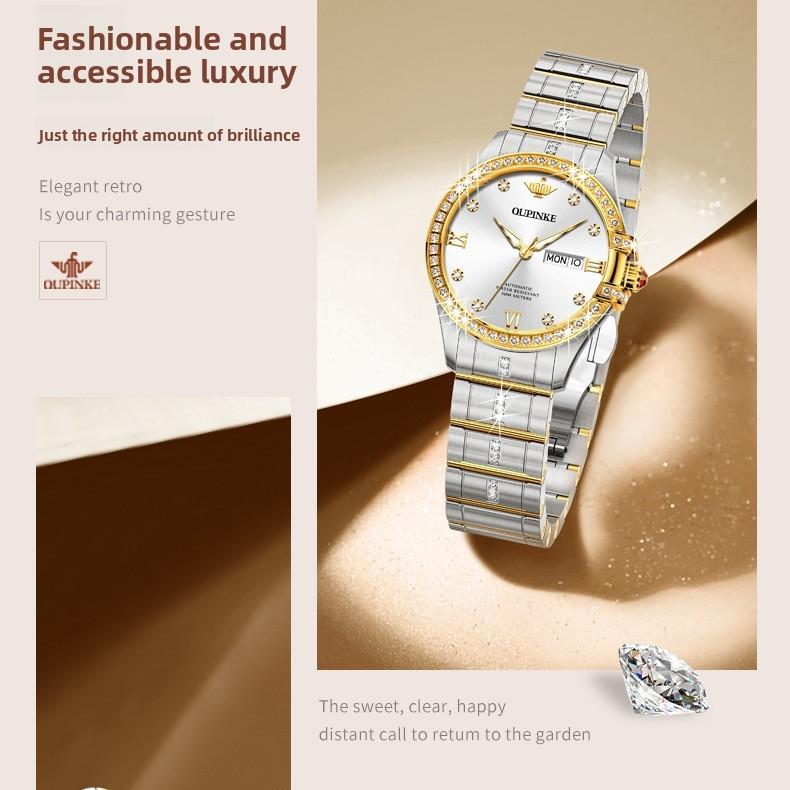 OUPINKE Women's Watch Waterproof Automatic Mechanical Watch for Women