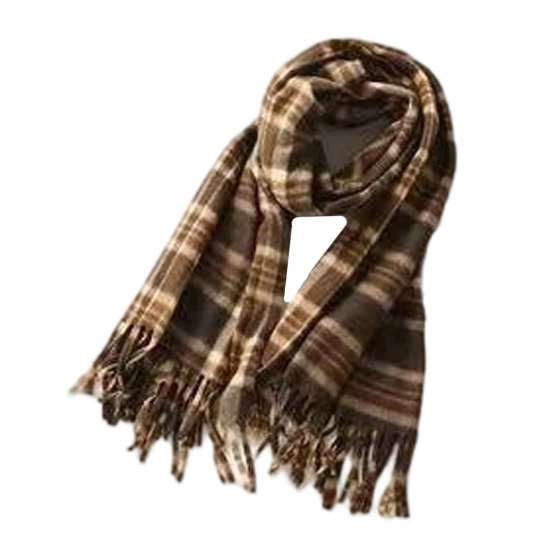Fashionable Cold Weather Scarves Classic Plaid Scarf for Women, Soft Cashmere-like Winter Shawl Stylish Sweaters with Tassels, Large Warm Wrap