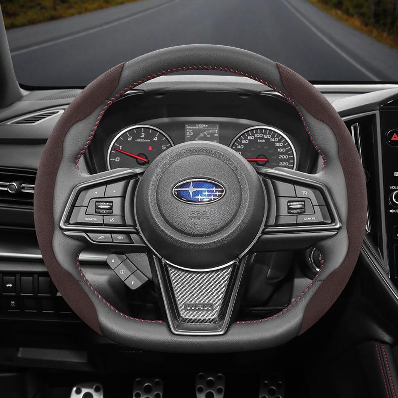 vcxja9 Suitable for Subaru Anti-Slip Buckle Segmented Suede Steering Wheel Cover Suitable for Forester Sh 2009 Impreza Legacy 2014 Levorg Xv 