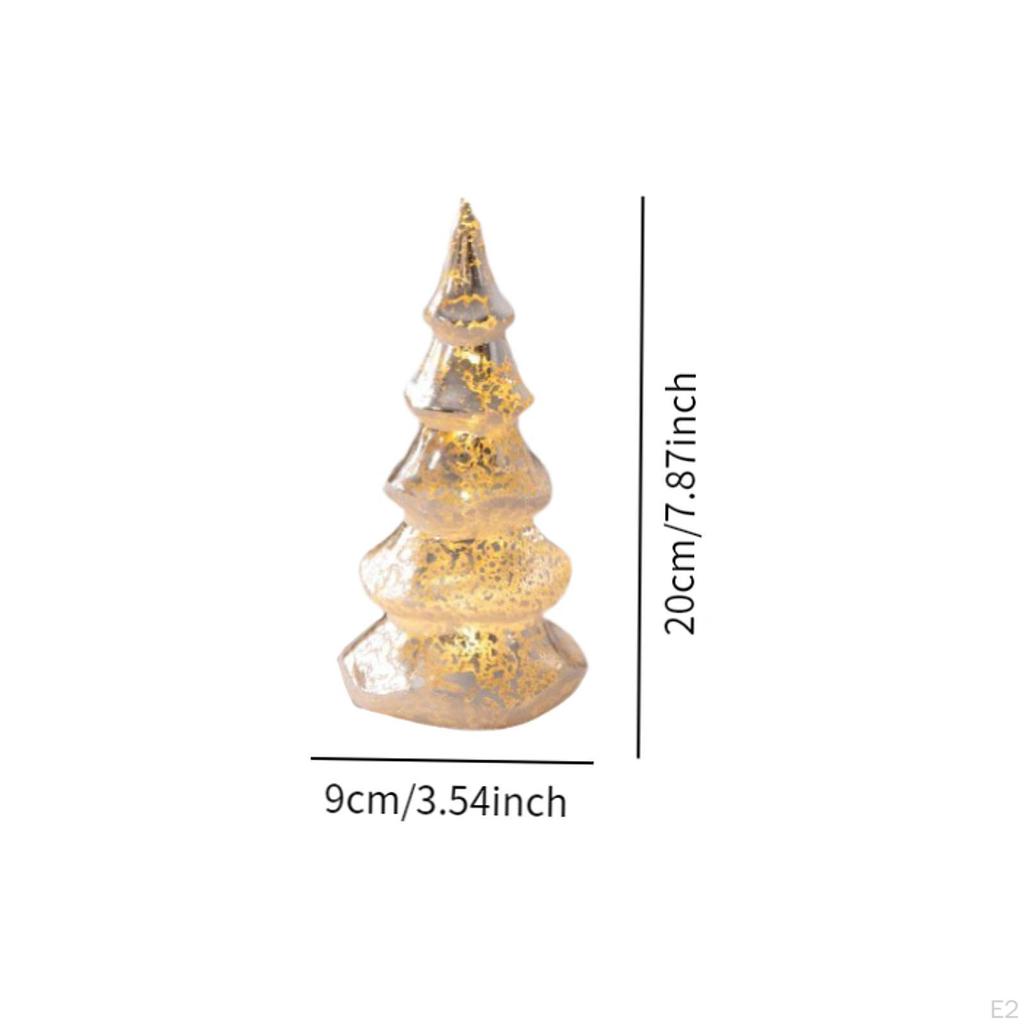 Beleuchtete Glas Tischplatte Künstliche Weihnachten Baum Dekoration Ornament Nacht Lampe