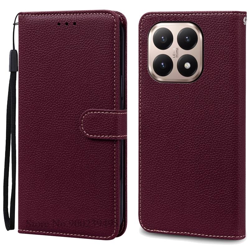 

Mi 15T/15T Pro Case For Xiaomi 15T Case Wallet Flip Leather Cover For Xiaomi 15T Pro Case Phone Book Shockproof Coque Fundas For Xiaomi 15T Pro вина червоного кольору