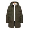 2025 Men's Mid-Length Hooded Winter Jacket - Thick Plus Size Cotton-Padded Coat