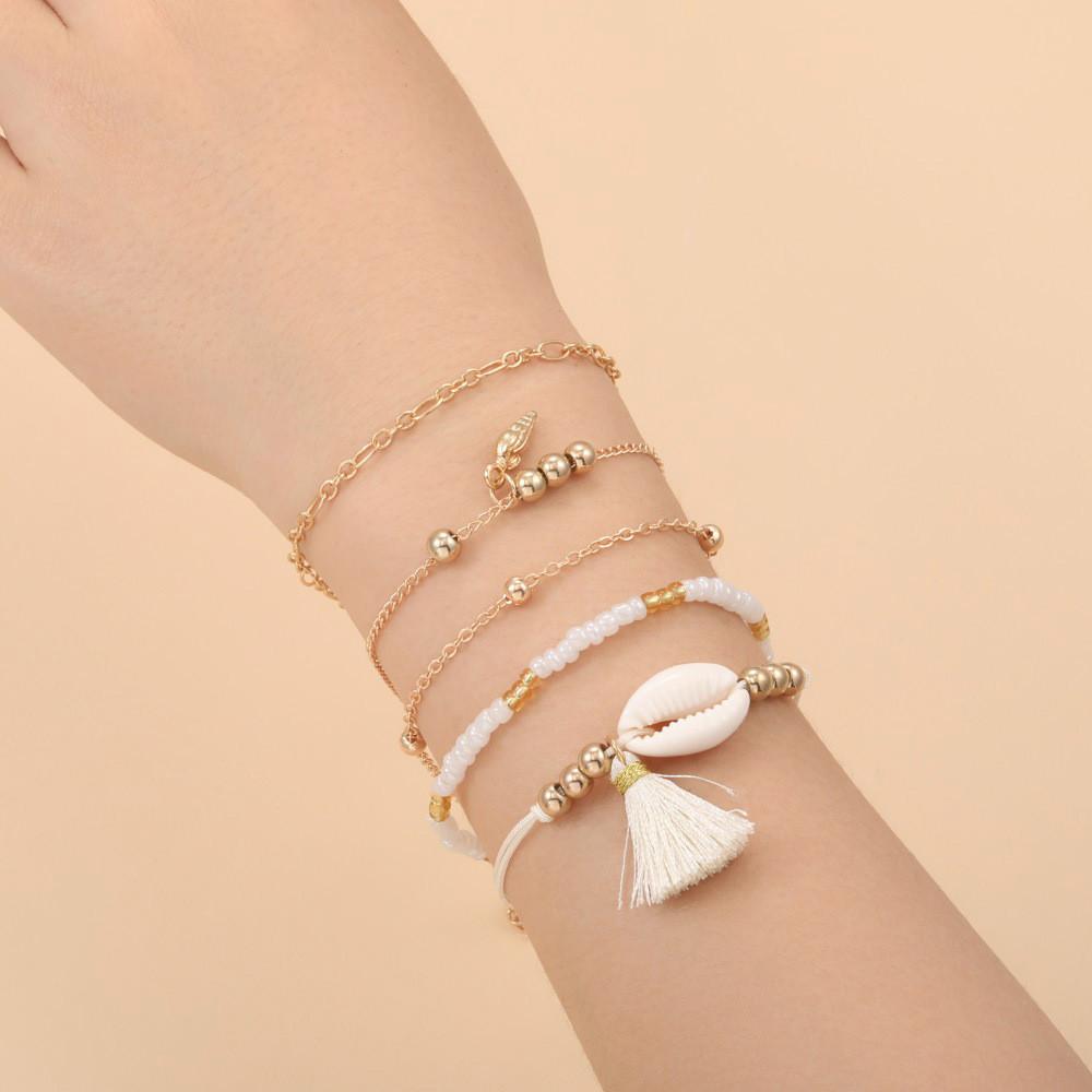Star Moon Bracelet Anklet String Bead Hand Jewelry Six-piece Bracelet
