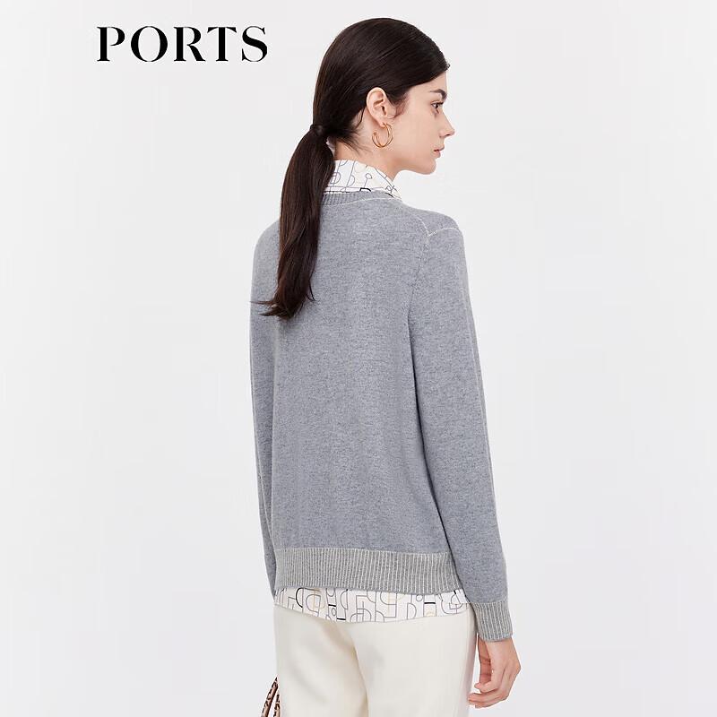 PORTS Women's Wool Cashmere Long Sleeve Round Neck Pullover