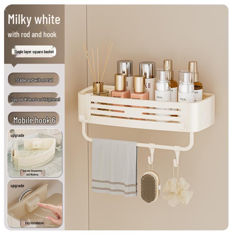 No-Drill Wall-Mounted Shower Corner Storage Rack