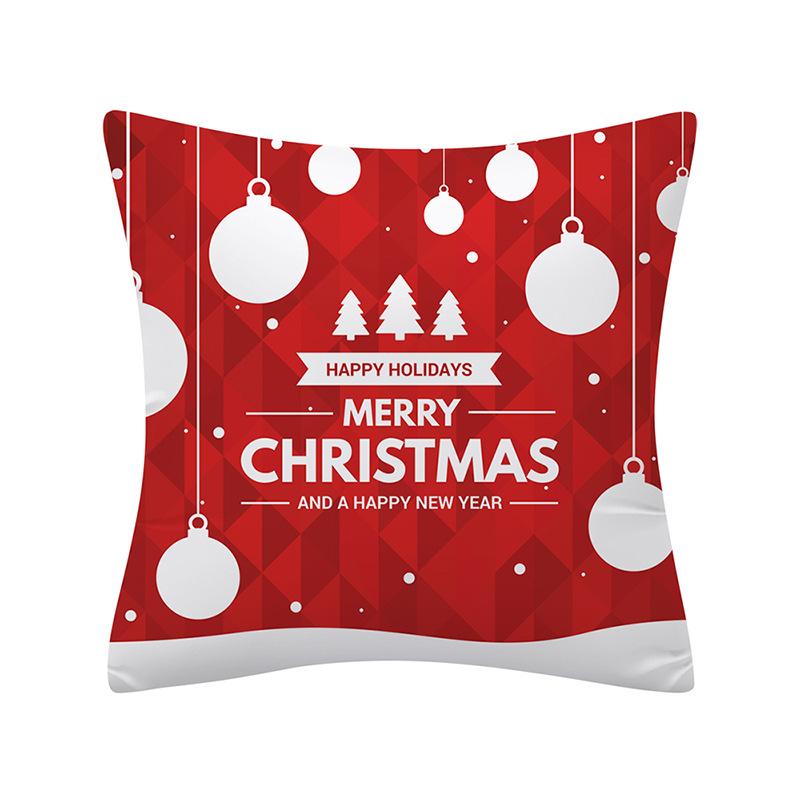 Merry Christmas Santa Claus Printed Pattern Cushion Cover for Home Living Room Sofa Decoration Square Pillowcase 45x45cm